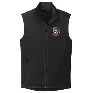 Cool American Flag Skull Graphic Collective Smooth Fleece Vest