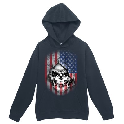 Cool American Flag Skull Graphic Urban Pullover Hoodie