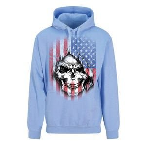 Cool American Flag Skull Graphic Unisex Surf Hoodie