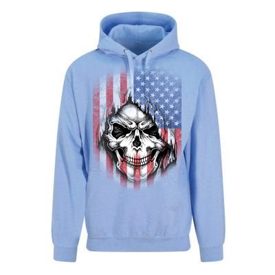 Cool American Flag Skull Graphic Unisex Surf Hoodie