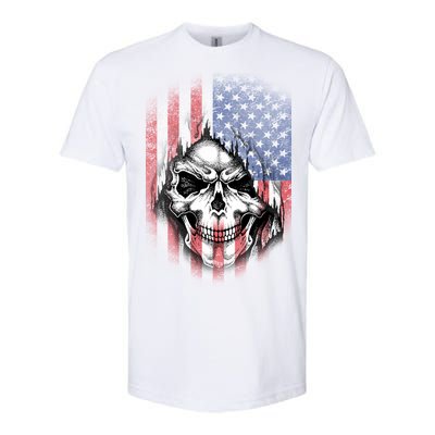 Cool American Flag Skull Graphic Softstyle® CVC T-Shirt