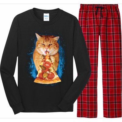 Cool and Funny Pizza Cat Long Sleeve Pajama Set