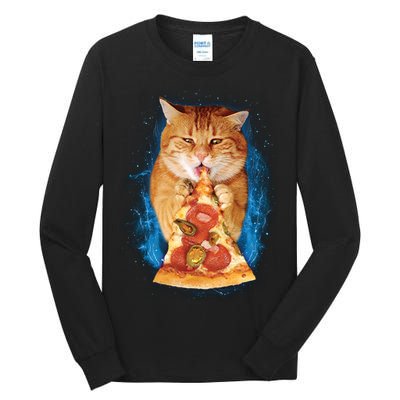 Cool and Funny Pizza Cat Tall Long Sleeve T-Shirt