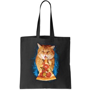 Cool and Funny Pizza Cat Tote Bag