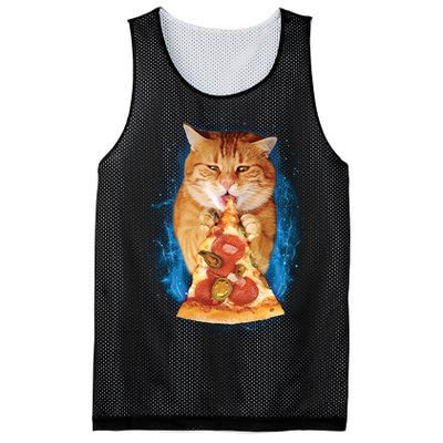 Cool and Funny Pizza Cat Mesh Reversible Basketball Jersey Tank