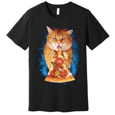 Cool and Funny Pizza Cat Premium T-Shirt