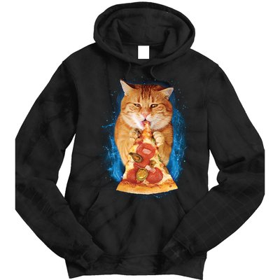 Cool and Funny Pizza Cat Tie Dye Hoodie