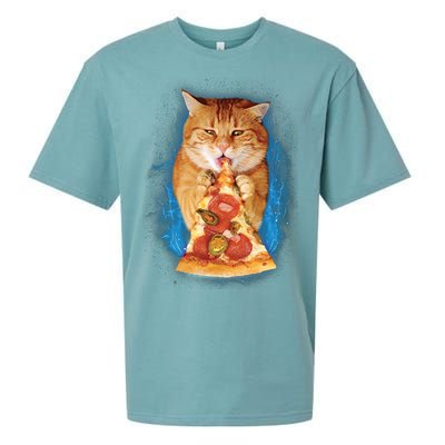 Cool and Funny Pizza Cat Sueded Cloud Jersey T-Shirt