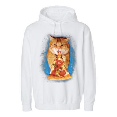 Cool and Funny Pizza Cat Garment-Dyed Fleece Hoodie