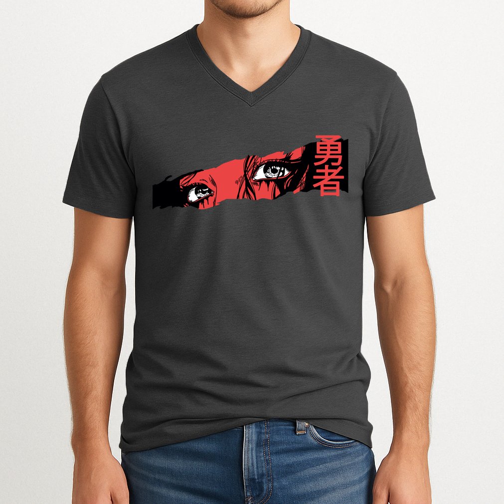 Cool Anime Style Eyes V-Neck T-Shirt