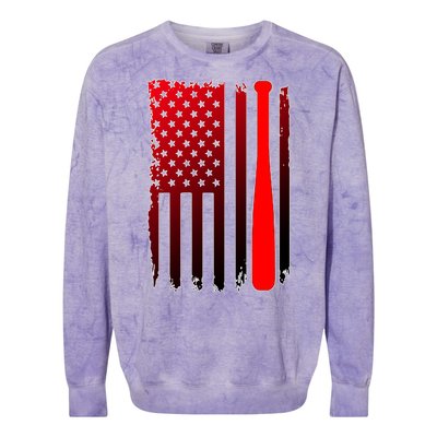 Cool Baseball Bat American Flag USA Colorblast Crewneck Sweatshirt