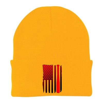 Cool Baseball Bat American Flag USA Knit Cap Winter Beanie