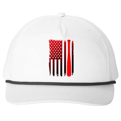 Cool Baseball Bat American Flag USA Snapback Five-Panel Rope Hat