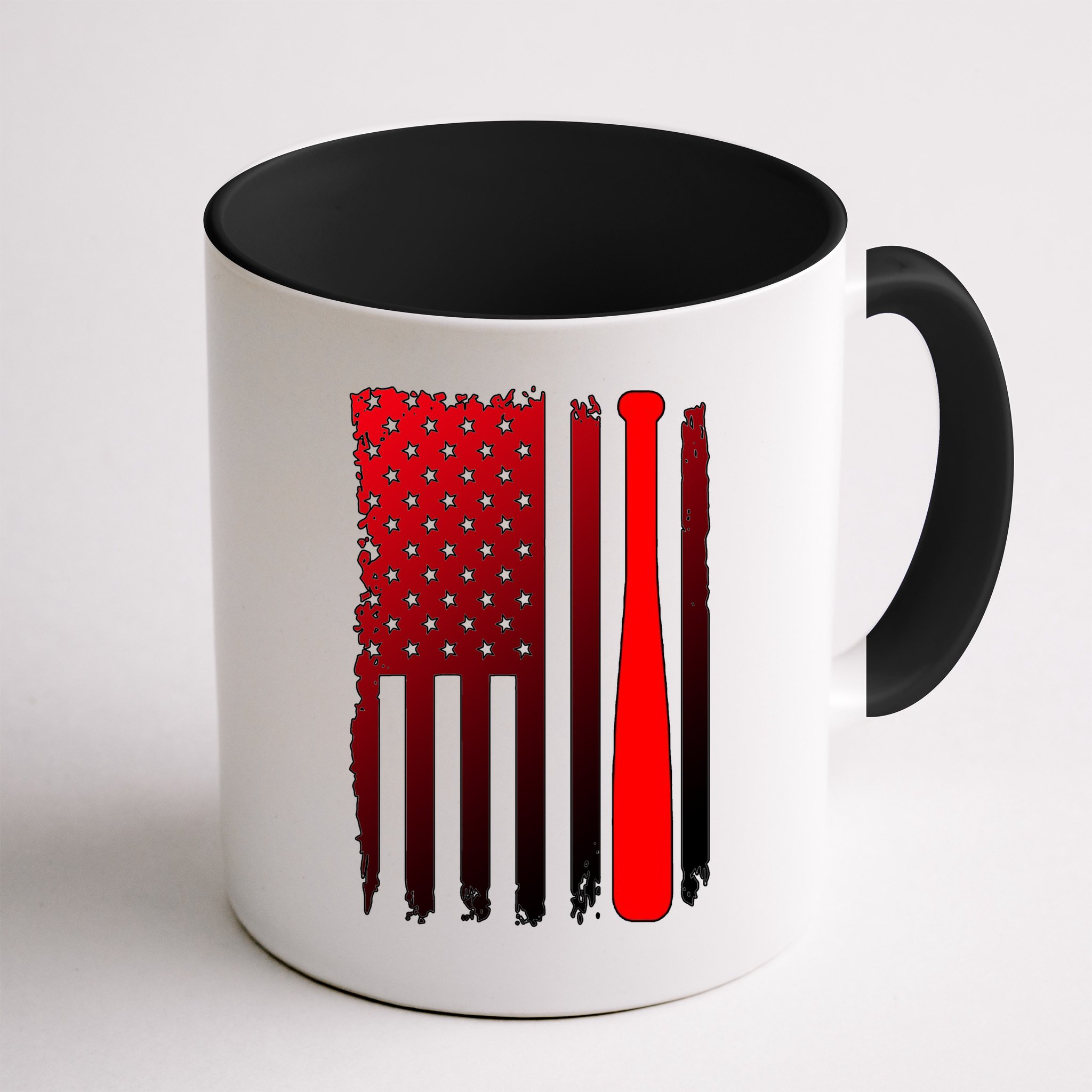 Cool Baseball Bat American Flag USA Mug