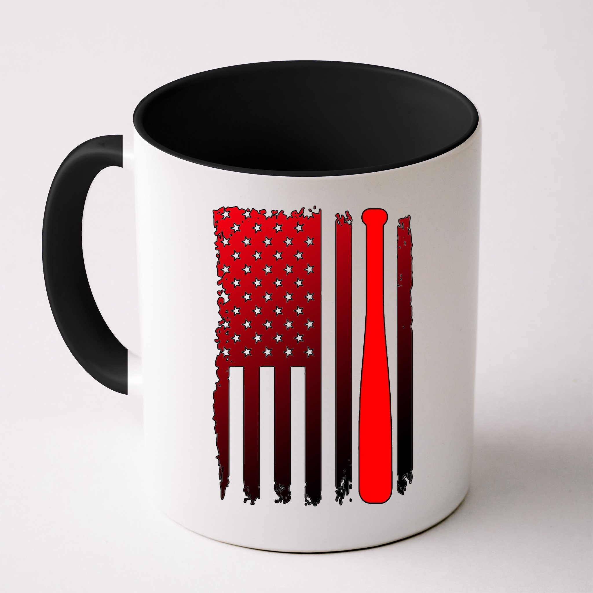 Cool Baseball Bat American Flag USA Mug