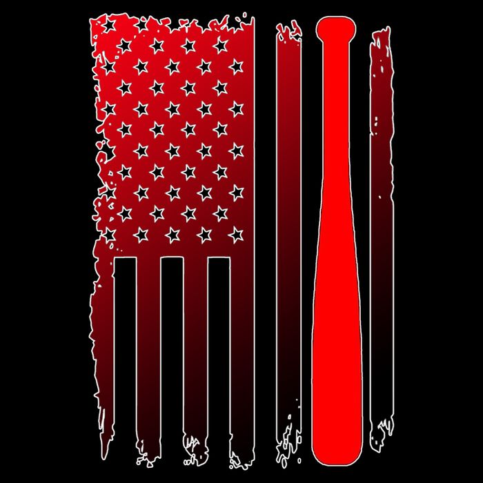 Cool Baseball Bat American Flag USA Drawstring Bag