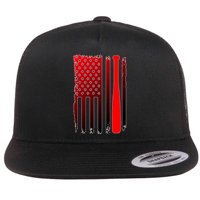 Cool Baseball Bat American Flag USA Flatbill Hat