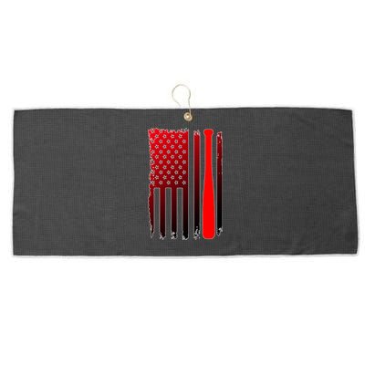 Cool Baseball Bat American Flag USA Large Microfiber Waffle Golf Towel