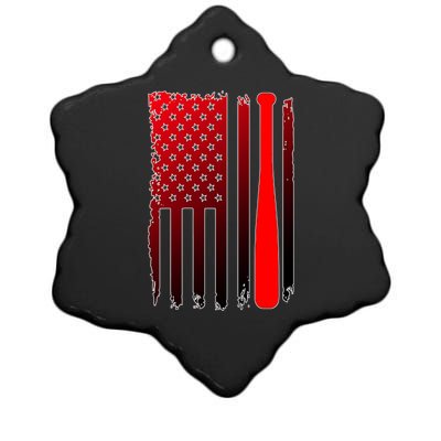 Cool Baseball Bat American Flag USA Ceramic Star Ornament