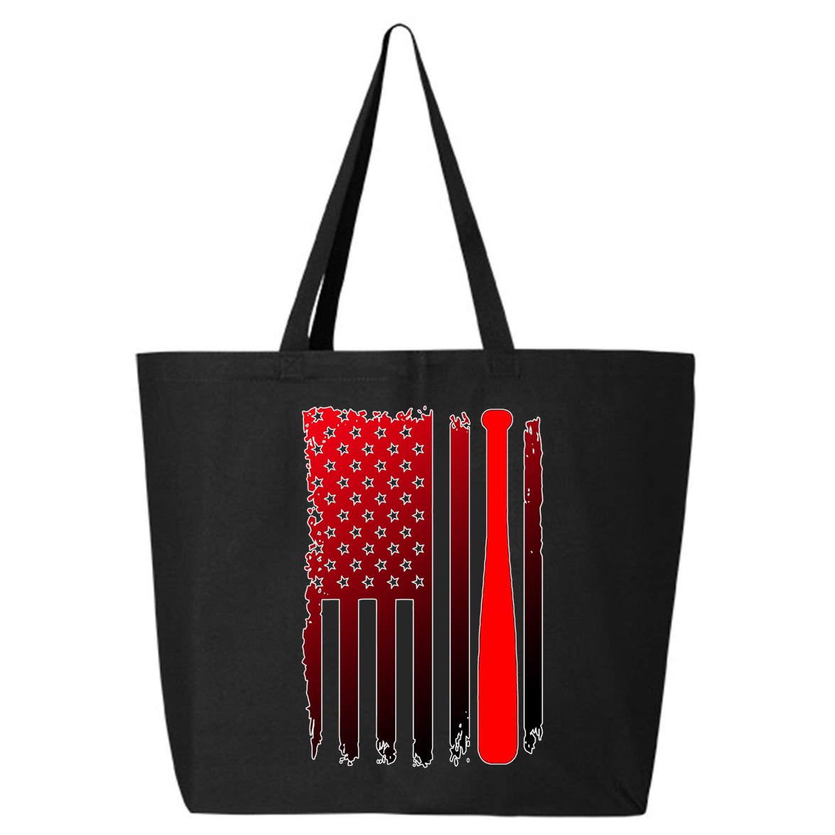 Cool Baseball Bat American Flag USA 25L Jumbo Tote