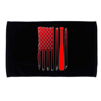 Cool Baseball Bat American Flag USA Microfiber Hand Towel