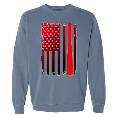 Cool Baseball Bat American Flag USA Garment-Dyed Sweatshirt