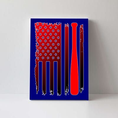 Cool Baseball Bat American Flag USA Canvas