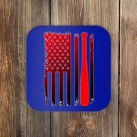 Cool Baseball Bat American Flag USA Coaster