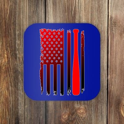 Cool Baseball Bat American Flag USA Coaster