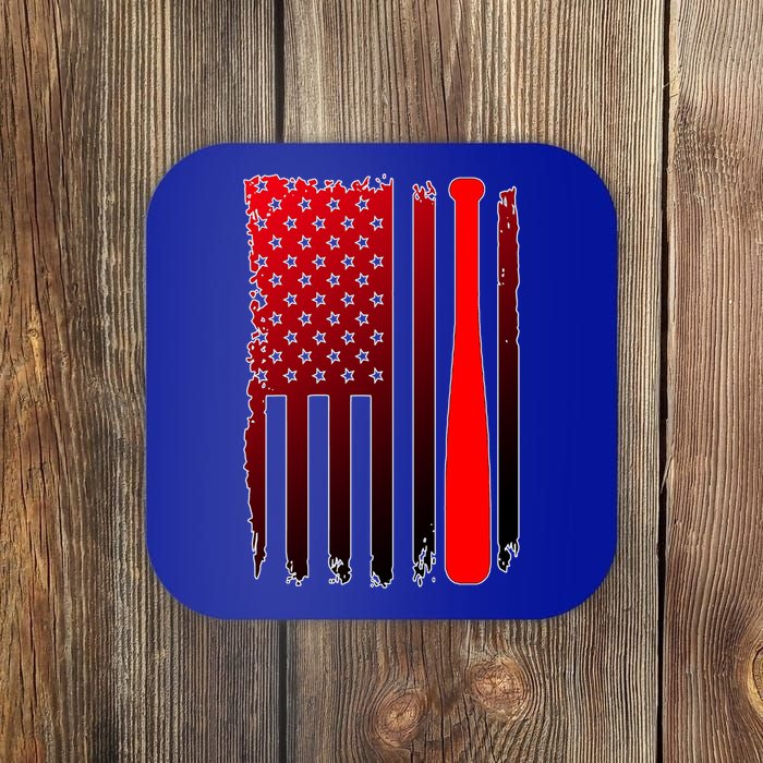 Cool Baseball Bat American Flag USA Coaster