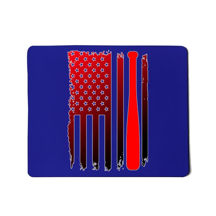 Cool Baseball Bat American Flag USA Mousepad