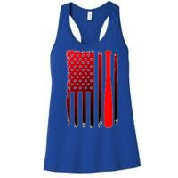 Cool Baseball Bat American Flag USA Women's Racerback Tank