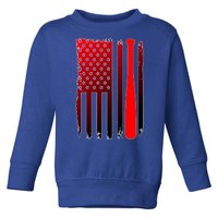 Cool Baseball Bat American Flag USA Toddler Sweatshirt