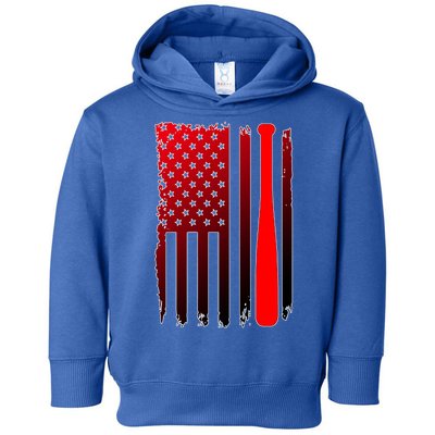 Cool Baseball Bat American Flag USA Toddler Hoodie