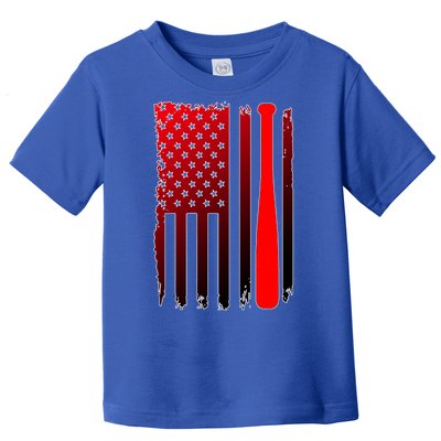 Cool Baseball Bat American Flag USA Toddler T-Shirt