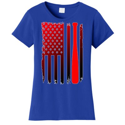 Cool Baseball Bat American Flag USA Women's T-Shirt