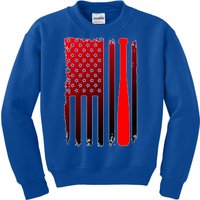 Cool Baseball Bat American Flag USA Kids Sweatshirt