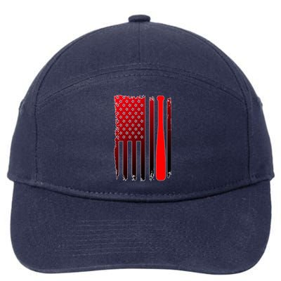 Cool Baseball Bat American Flag USA 7-Panel Snapback Hat