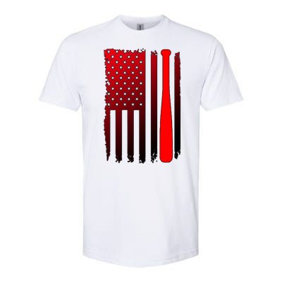 Cool Baseball Bat American Flag USA Softstyle® CVC T-Shirt