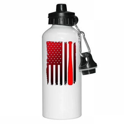 Cool Baseball Bat American Flag USA Aluminum Water Bottle