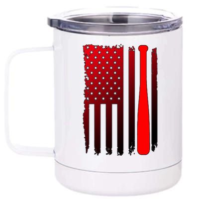 Cool Baseball Bat American Flag USA 12 oz Stainless Steel Tumbler Cup