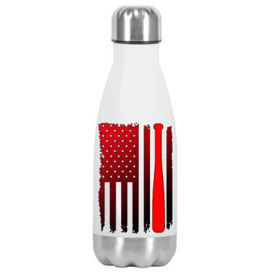 Cool Baseball Bat American Flag USA Stainless Steel Insulated Water Bottle