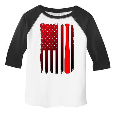 Cool Baseball Bat American Flag USA Toddler Fine Jersey T-Shirt