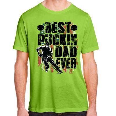 Cool Best Puckin Dad Ever Hockey Dad Adult ChromaSoft Performance T-Shirt