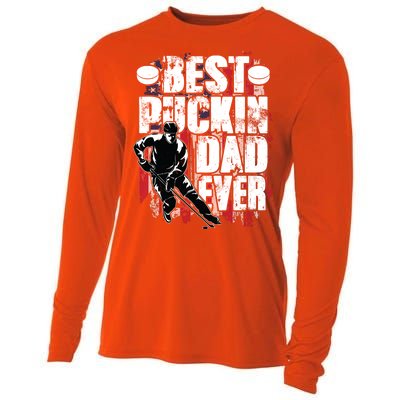 Cool Best Puckin Dad Ever Hockey Dad Cooling Performance Long Sleeve Crew