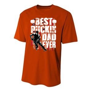 Cool Best Puckin Dad Ever Hockey Dad Youth Performance Sprint T-Shirt