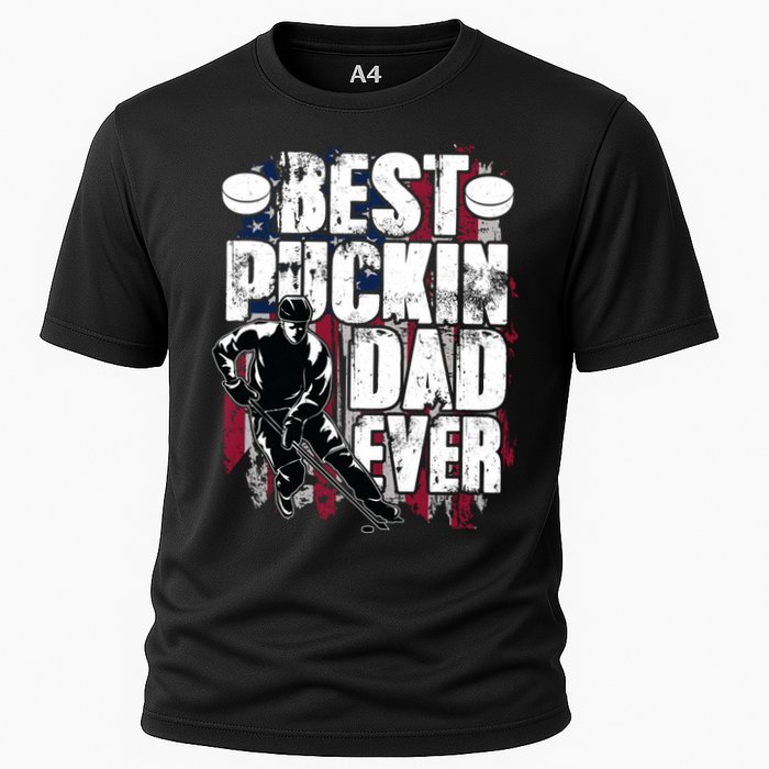 Cool Best Puckin Dad Ever Hockey Dad Cooling Performance Crew T-Shirt
