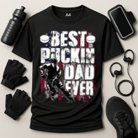 Cool Best Puckin Dad Ever Hockey Dad Cooling Performance Crew T-Shirt