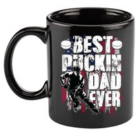 Cool Best Puckin Dad Ever Hockey Dad 11oz C Handle Ceramic Mug