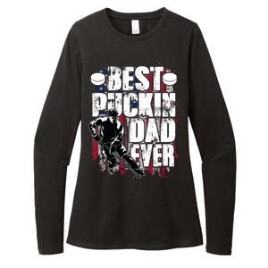 Cool Best Puckin Dad Ever Hockey Dad Womens CVC Long Sleeve Shirt